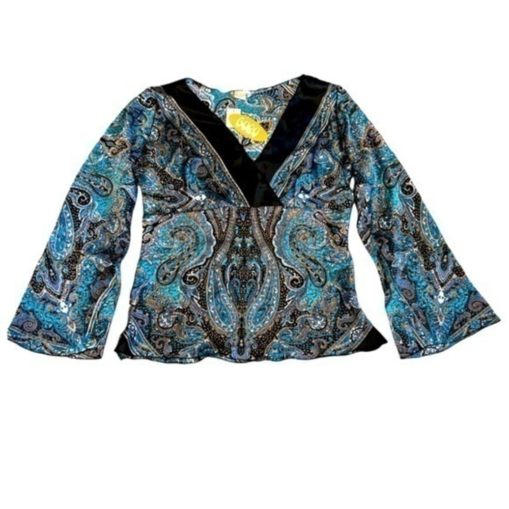 NWT boutique brand beautiful GURU boho blouse top. Made in India.